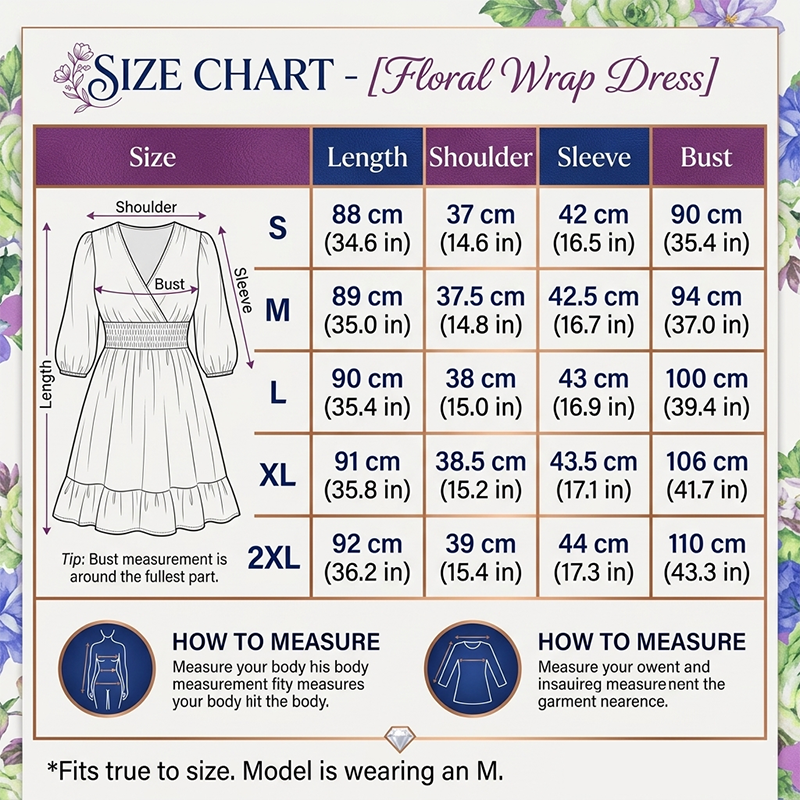 A-Linien Kleid für Damen – V-Ausschnitt, Blumenmuster, Rüschensaum – luftig & feminin – ideal für Frühling & Sommer🌷👗