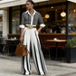 Gestreiftes Shirt & weite Hose im Set – bequem & stilvoll für den Alltag