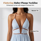 🌸Besonderes Angebot 49% Rabatt🌻 Gestreiftes Neckholder-Maxikleid für Damen