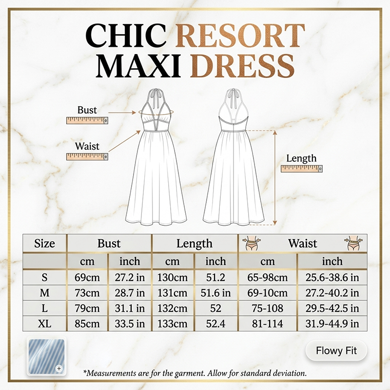 🌸Besonderes Angebot 49% Rabatt🌻 Gestreiftes Neckholder-Maxikleid für Damen