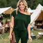 Off-Shoulder Jumpsuit mit kurzen Ärmeln – lässig & sommerlich