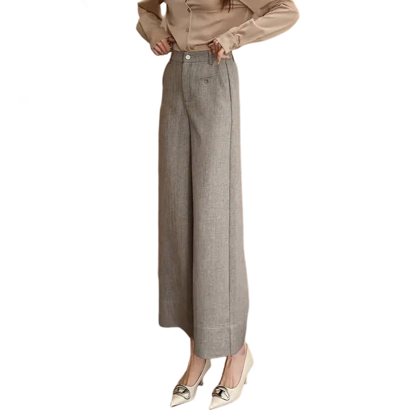Damen Hochbund Weites Bein Cropped Hose