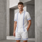 Herren-Set aus Kurzarmhemd und Shorts mit Blumenmuster