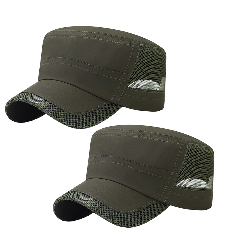 Outdoor-Flachmütze mit Mesh-Einsätzen – atmungsaktiv, leicht & bequem – ideal für Wandern, Golf & Alltag🧢⛳