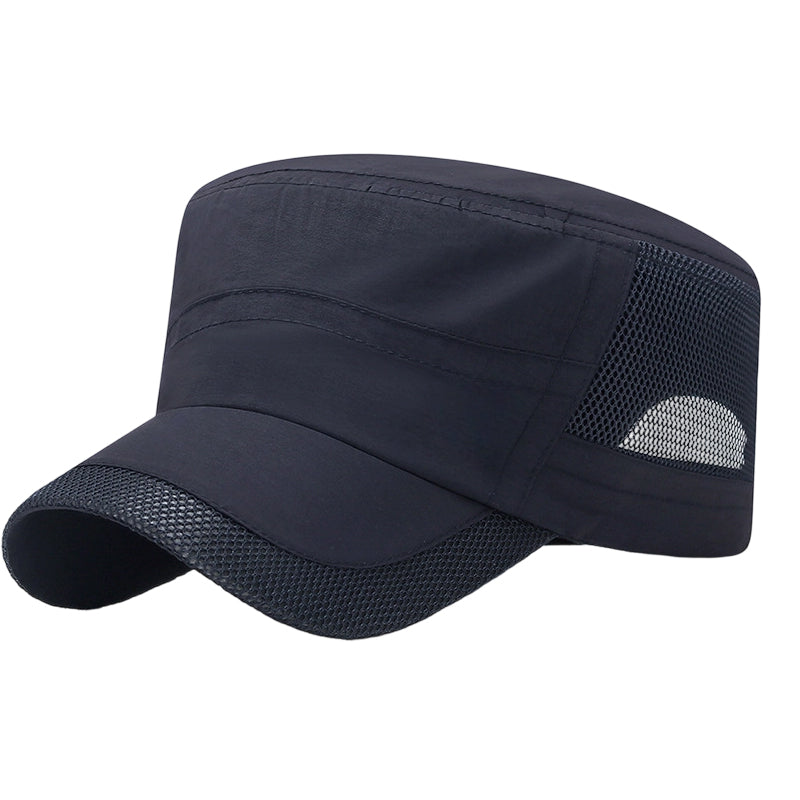 Outdoor-Flachmütze mit Mesh-Einsätzen – atmungsaktiv, leicht & bequem – ideal für Wandern, Golf & Alltag🧢⛳