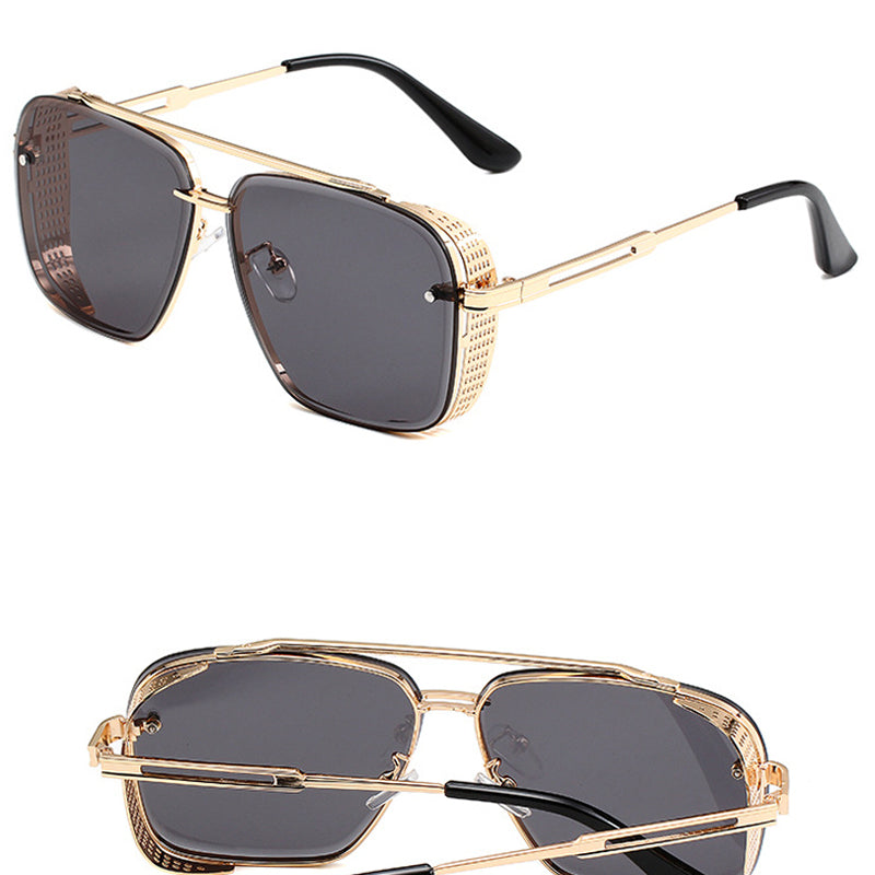 Steampunk-Sonnenbrille mit eckigem Rahmen – stylisch, auffällig & UV-schützend – ideal für Festival, Party & Alltag🕶️✨