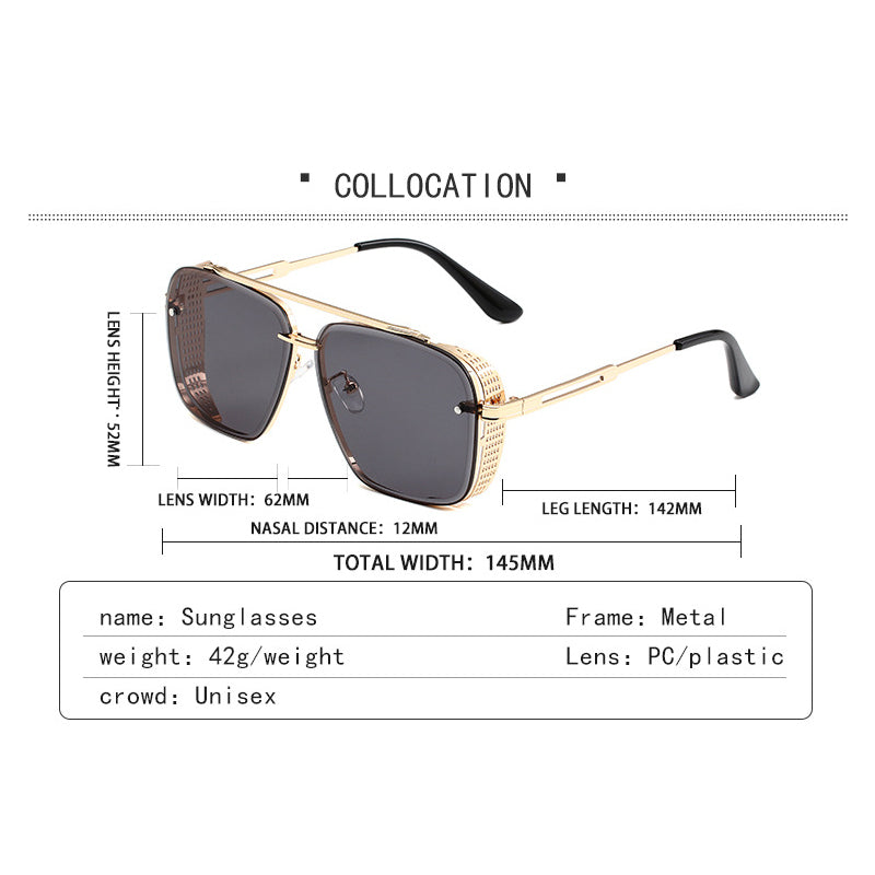 Steampunk-Sonnenbrille mit eckigem Rahmen – stylisch, auffällig & UV-schützend – ideal für Festival, Party & Alltag🕶️✨