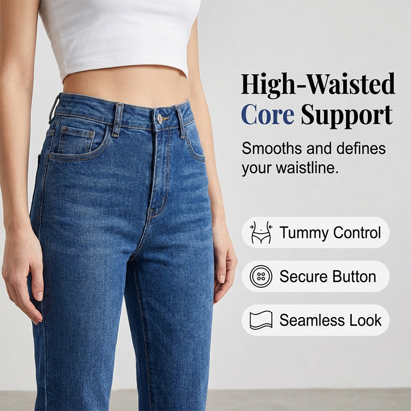 High-Waist Straight-Jeans für Damen – klassisch, bequem & zeitlos