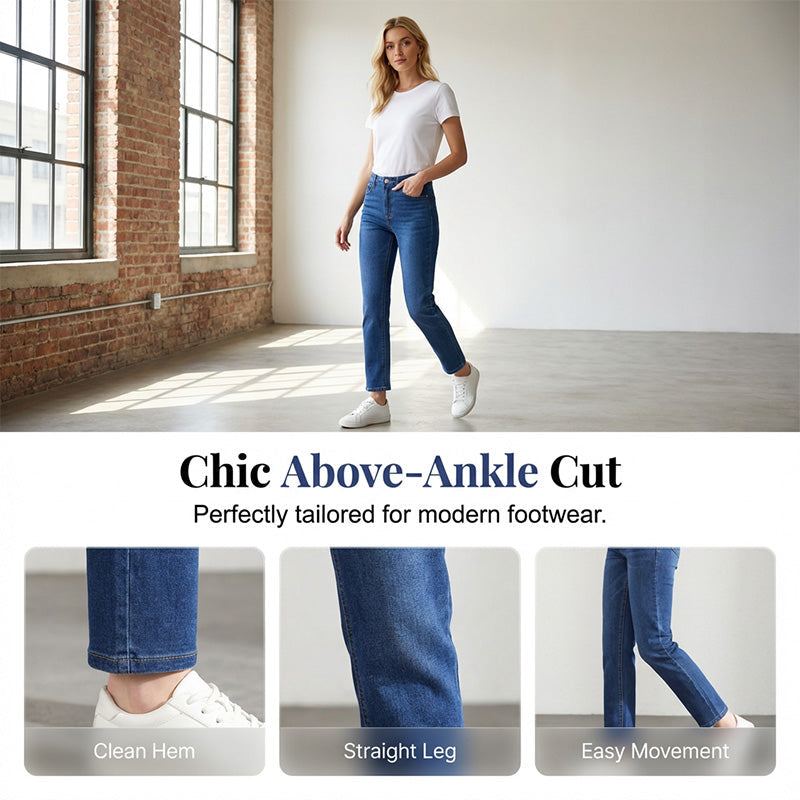 High-Waist Straight-Jeans für Damen – klassisch, bequem & zeitlos