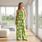 🌼50% RABATT!!⏰Damen Jumpsuit mit Blumenmuster und weitem Bein