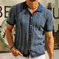 Herren Kurzarm-Shirt mit Fischgrätmuster – aus feinem Strick, bequem & atmungsaktiv – ideal für Freizeit & leichte Sommerkleidung