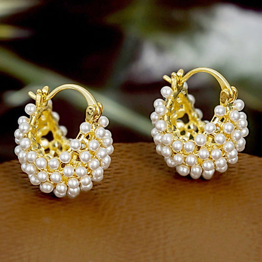 💎 Französische Ohrringe mit Perlendesign – elegant, vielseitig & zeitlos, leichte Luxus-Ohrclips für Damen