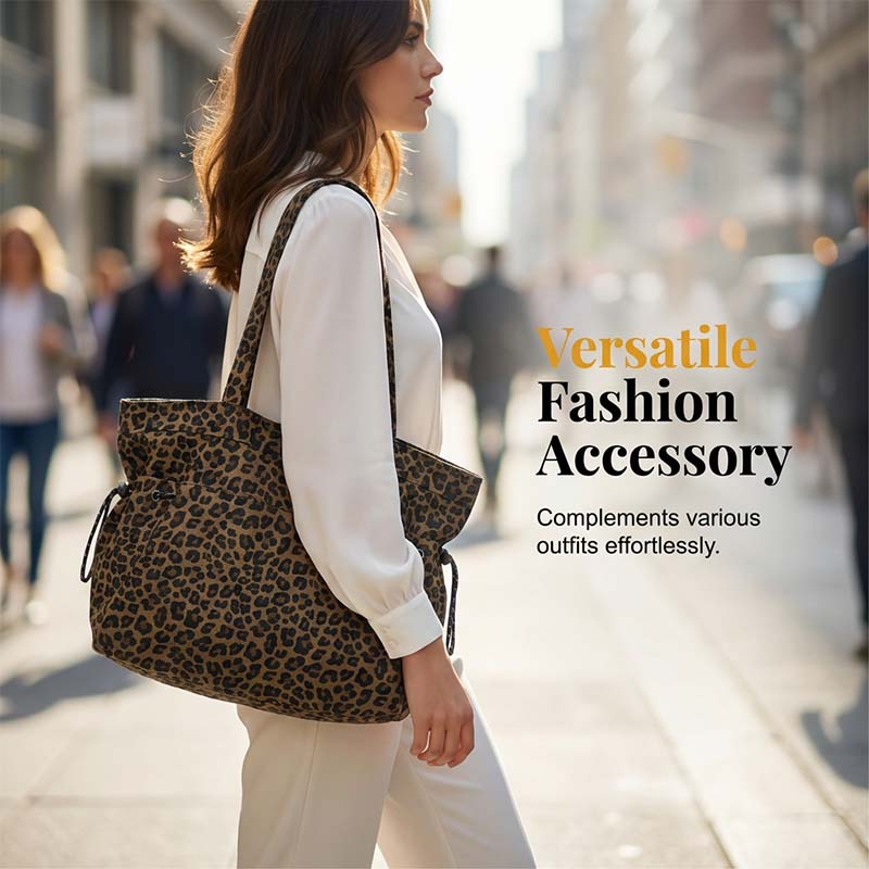 Canvas-Schultertasche mit Leoprint – lässig & robust – perfekt für den Alltag