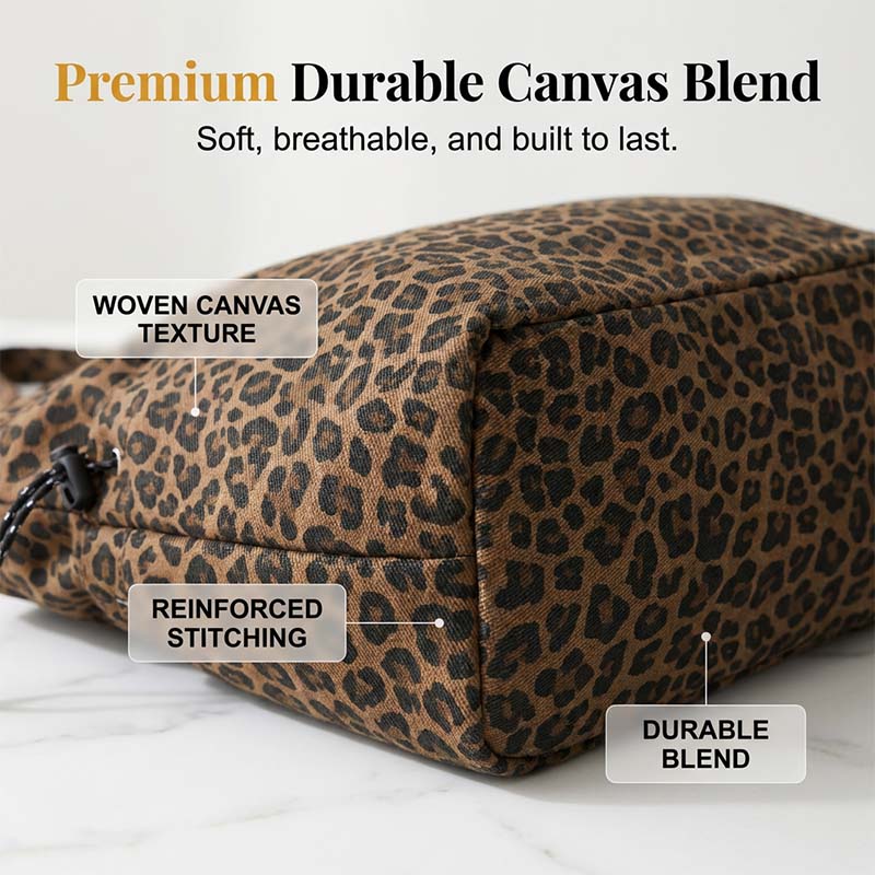 Canvas-Schultertasche mit Leoprint – lässig & robust – perfekt für den Alltag