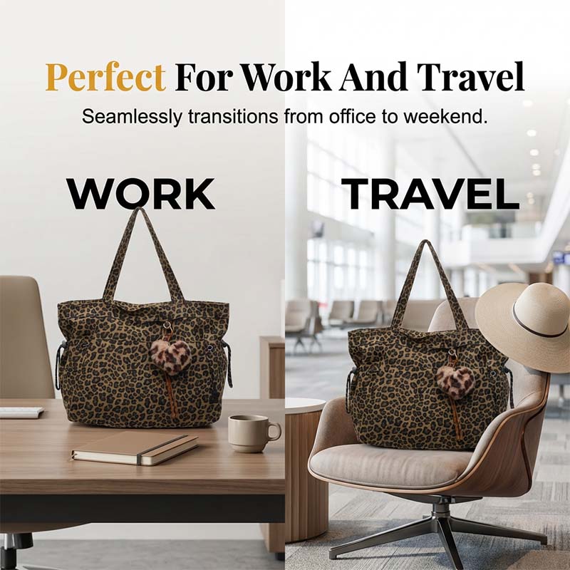 Canvas-Schultertasche mit Leoprint – lässig & robust – perfekt für den Alltag