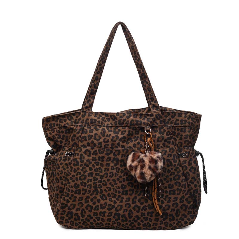 Canvas-Schultertasche mit Leoprint – lässig & robust – perfekt für den Alltag