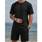 Strukturiertes 2-teiliges Herren-Set – Shirt & Shorts – lässig & sommerlich