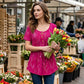 Blumen-Top mit Plisseefalten – locker, bequem & elegant
