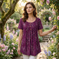 Blumen-Top mit Plisseefalten – locker, bequem & elegant