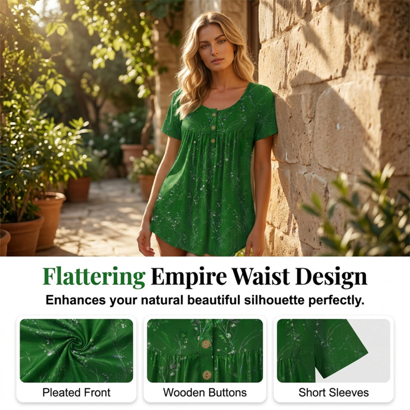 Blumen-Top mit Plisseefalten – locker, bequem & elegant