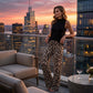 Damen Set – ärmelloses Top & gemusterte extrawette Hose – luftig, elegant & vielseitig – ideal für Sommer, Büro & Urlaub