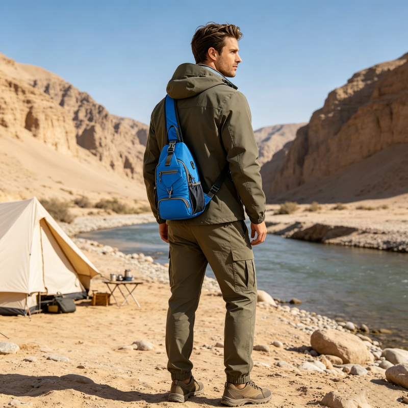 Herren Brusttasche für Outdoor – großer Comuter, vielseitig & leicht – ideal für Radfahren, Reisen, Wandern & Alltag🎒🏞️