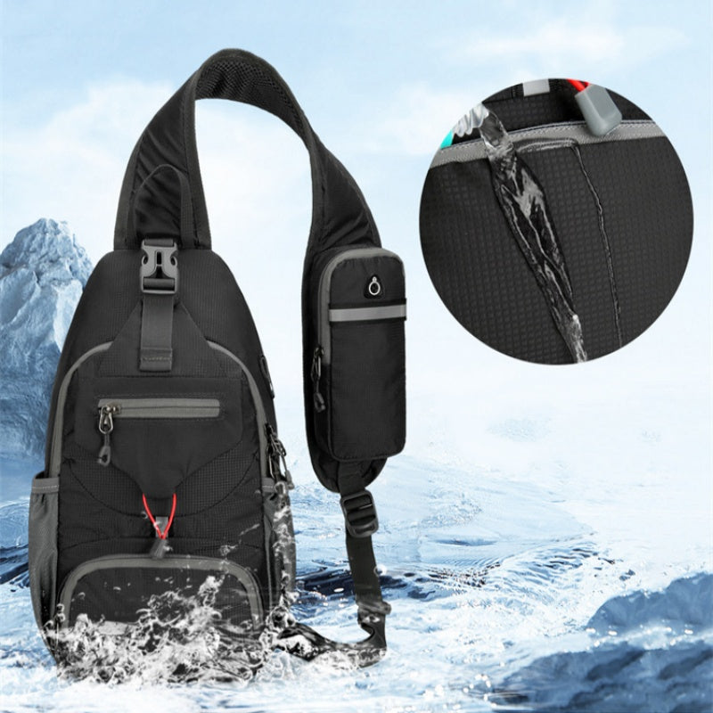 Herren Brusttasche für Outdoor – großer Comuter, vielseitig & leicht – ideal für Radfahren, Reisen, Wandern & Alltag🎒🏞️