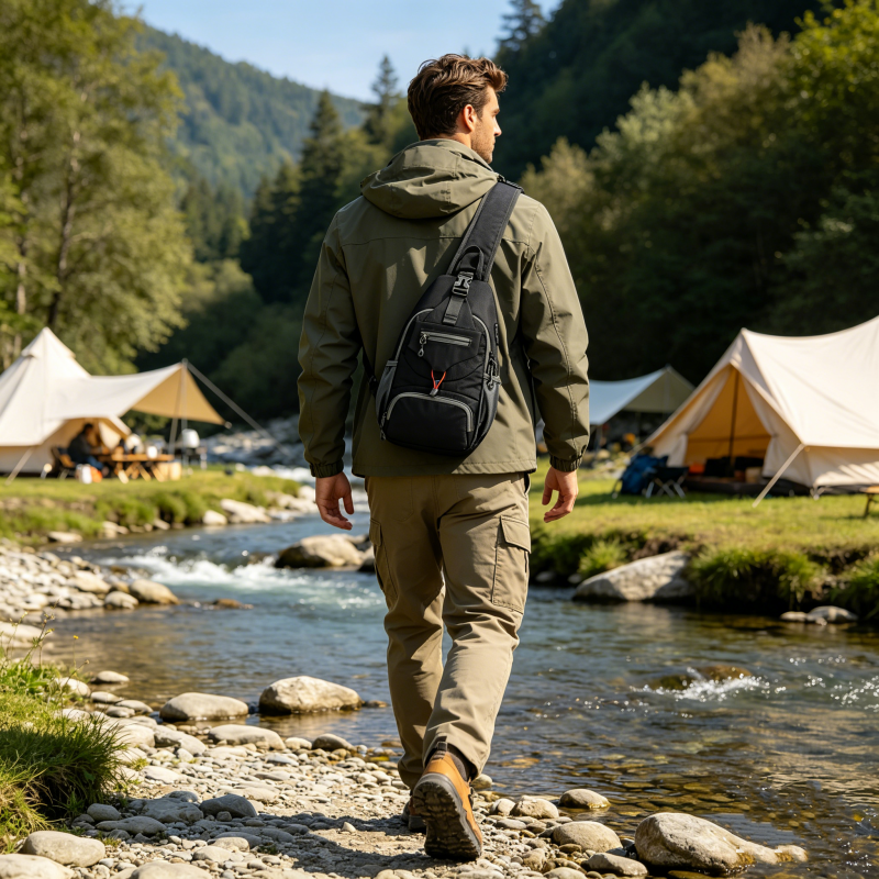 Herren Brusttasche für Outdoor – großer Comuter, vielseitig & leicht – ideal für Radfahren, Reisen, Wandern & Alltag🎒🏞️
