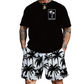 Herren 2-teiliges Freizeit-Set – bedrucktes T-Shirt & Shorts – bequem, atmungsaktiv & vielseitig – ideal für Sommer & Alltag