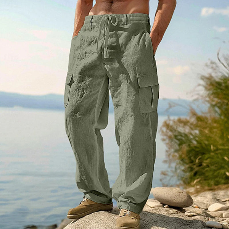 📢📢Letzter Tag – 50 % Rabatt!! ⏰Herren Cargo-Hose aus Baumwolle & Leinen 🌿 Locker, Atmungsaktiv & Alltagstauglich