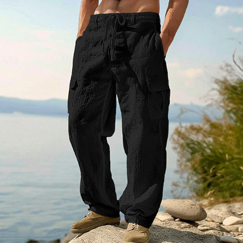 📢📢Letzter Tag – 50 % Rabatt!! ⏰Herren Cargo-Hose aus Baumwolle & Leinen 🌿 Locker, Atmungsaktiv & Alltagstauglich
