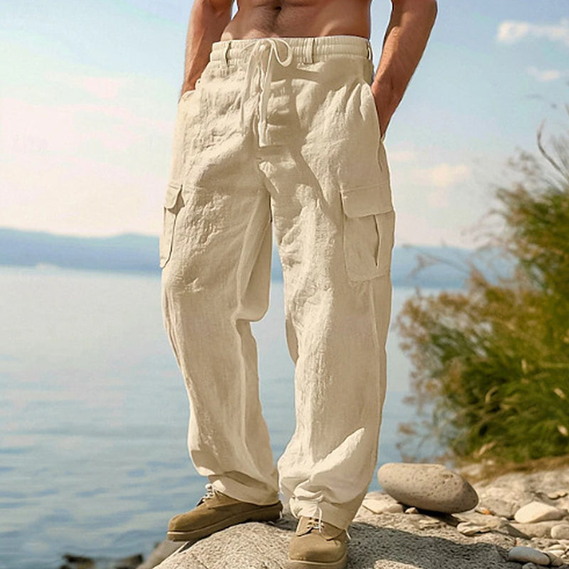 📢📢Letzter Tag – 50 % Rabatt!! ⏰Herren Cargo-Hose aus Baumwolle & Leinen 🌿 Locker, Atmungsaktiv & Alltagstauglich