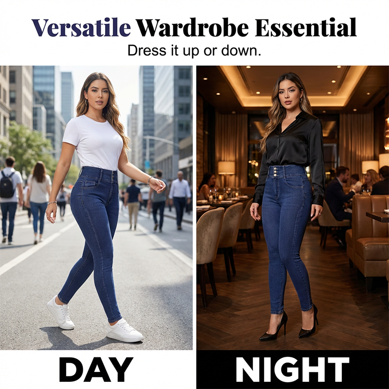 Damen High-Waist Skinny Jeans mit Stretchanteil – figurbetont, bequem & vielseitig – ideal für Alltag & Freizeit