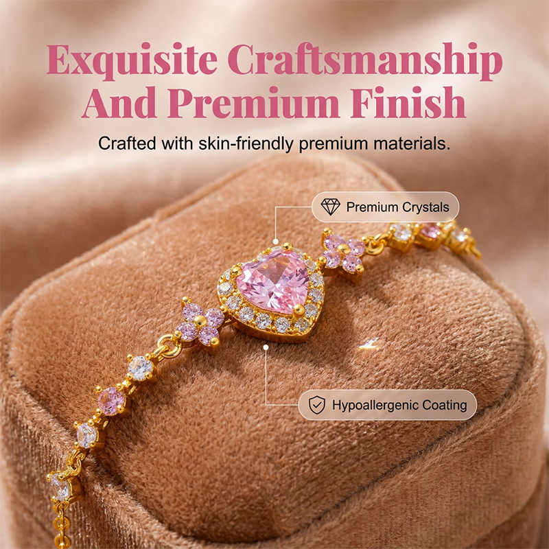 Stylisches Herz-Armband mit synthetischen Diamanten – funkelnd, feminin & vielseitig – ideal für den Alltag & besondere Anlässe