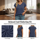 ⌛ Nur noch 1 Woche – 50 % auf alles + kostenloser Versand! ⏰Lässiges Damen-T-Shirt mit V-Ausschnitt und kurzen Ärmeln