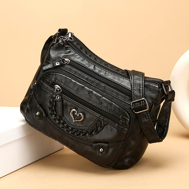 Damen Crossbody-Tasche aus weichem PU-Leder – mit mehreren Fächern – leicht, praktisch & vielseitig – ideal für Alltag & Reisen👜✨