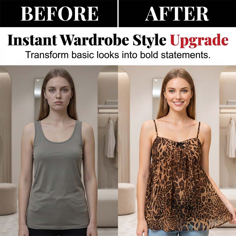 Hochwertiges Damen-Camisole aus Chiffon mit Leopardenmuster – langlebig, fein verarbeitet & atmungsaktiv
