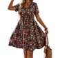 Sommerliches Kurzarmkleid – Blumendruck, Stilvoll & Leicht 💐 Perfekt für Urlaub & Freizeit