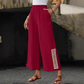 Damen weite Hose mit Gummibund & Fransendetails – bequem, luftig & feminin – ideal für Sommer, Strand & Freizeit👖🌊