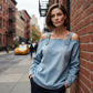 Damen Denim-Top mit breiten Trägern & Off-Shoulder-Ausschnitt