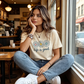 "Life is Good" T-Shirt mit Gänseblümchen-Muster