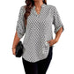 🌞NEU: Sommerkollektion mit bis zu 50% Rabatt 🛍️Damen Bluse mit geometrischem Print & V-Ausschnitt – lockere Passform, leicht & vielseitig