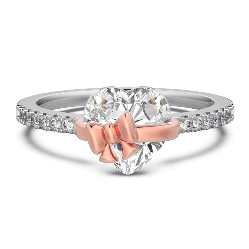 Eleganter Silberring mit Herz & Schleife – zart, funkelnd & feminin – ideal für den Alltag oder als romantisches Geschenk💍🎀