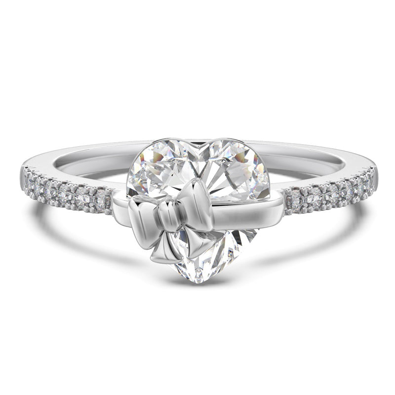 Eleganter Silberring mit Herz & Schleife – zart, funkelnd & feminin – ideal für den Alltag oder als romantisches Geschenk💍🎀
