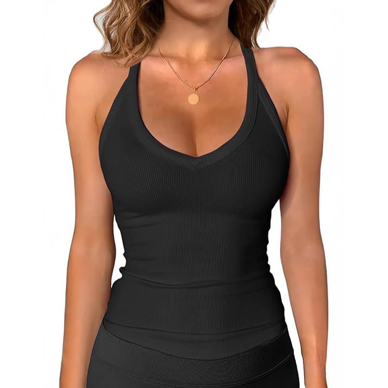 📢📢 50 % RABATT !! ⏰ Damen-Ribbed-V-Ausschnitt-Tanktop