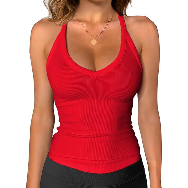 📢📢 50 % RABATT !! ⏰ Damen-Ribbed-V-Ausschnitt-Tanktop