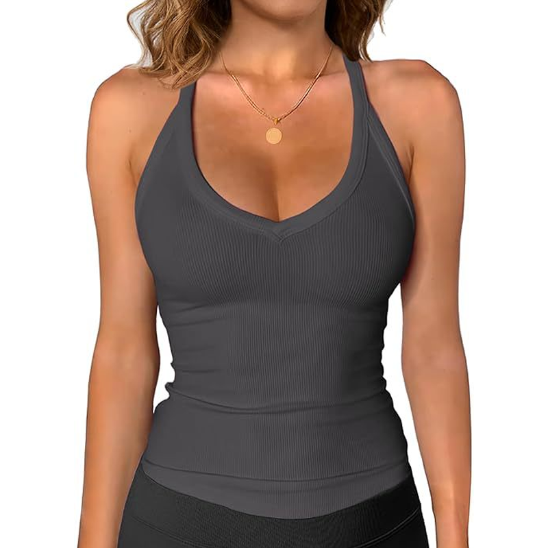 📢📢 50 % RABATT !! ⏰ Damen-Ribbed-V-Ausschnitt-Tanktop