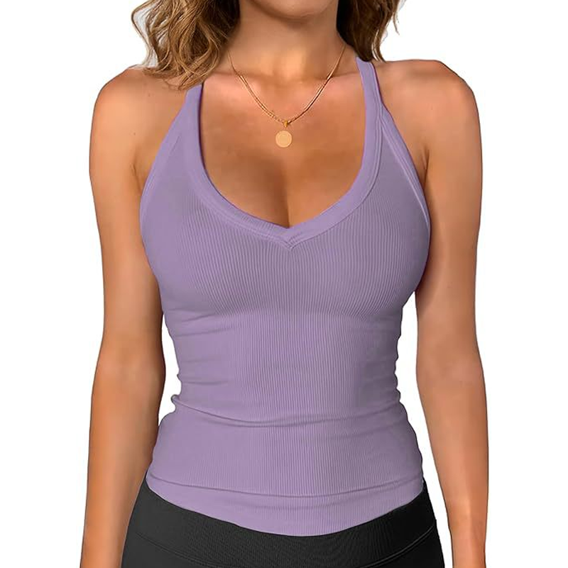 📢📢 50 % RABATT !! ⏰ Damen-Ribbed-V-Ausschnitt-Tanktop