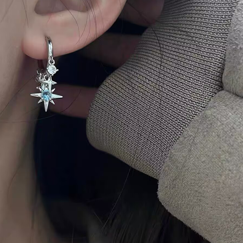 Celestial Star Dangle Hoop Earrings