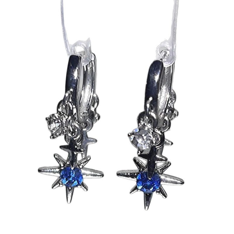 Celestial Star Dangle Hoop Earrings